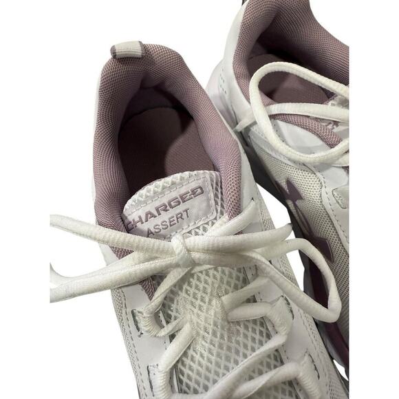 Under Armour Women's UA Charged Assert 10 Shoes, White/Pink, Size 10.5 - Picture 6 of 11
